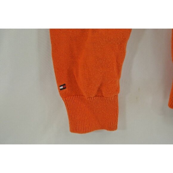 Tommy Hilfiger Sweater Orange Tartan Size Extra Small 100% Pima Cotton XS - Picture 8 of 10